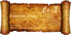 Csernus Elek névjegykártya